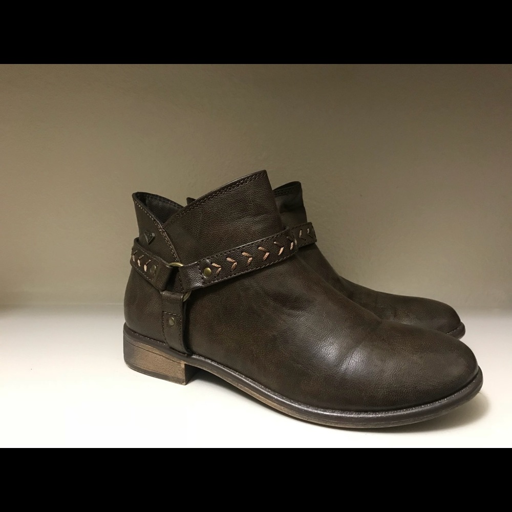 Olive/Brown Roxy Ankle Booties